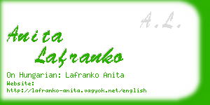 anita lafranko business card